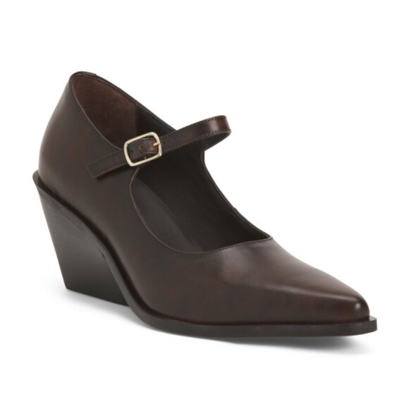 SEYCHELLES Leather Sparks Point Toe Wedges - Picture 1 of 3